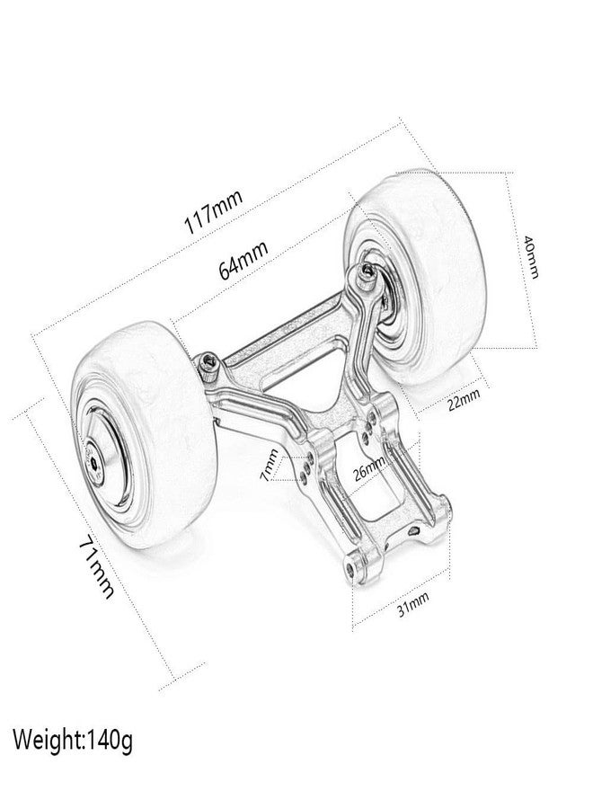 UURCSKY Aluminum Wheelie Bar Set Upgrades Part for Arrma 1/8 Kraton Notorious Outcast Talion Typhon 6S Rc Car AR320366 （Black） - Image 3